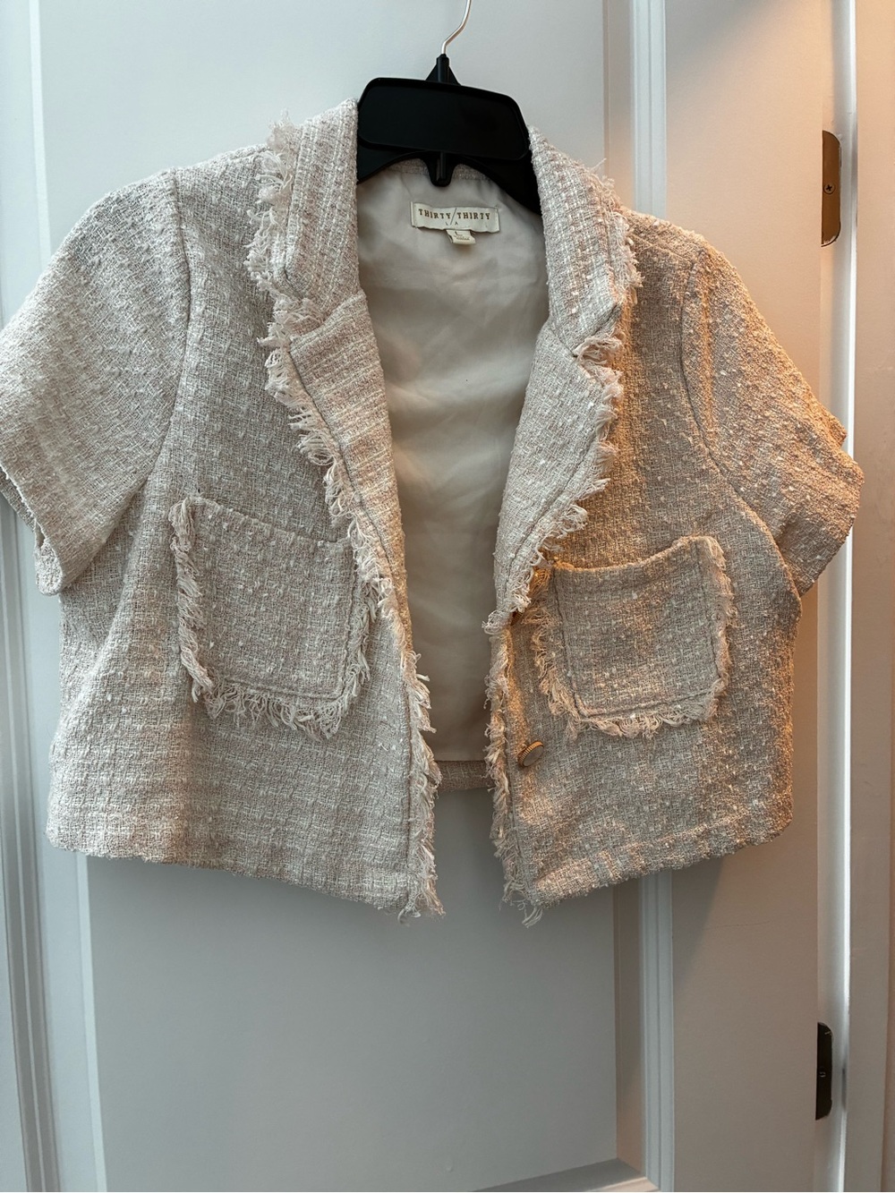 Twenty Three Cream Tweed Cropped Jacket